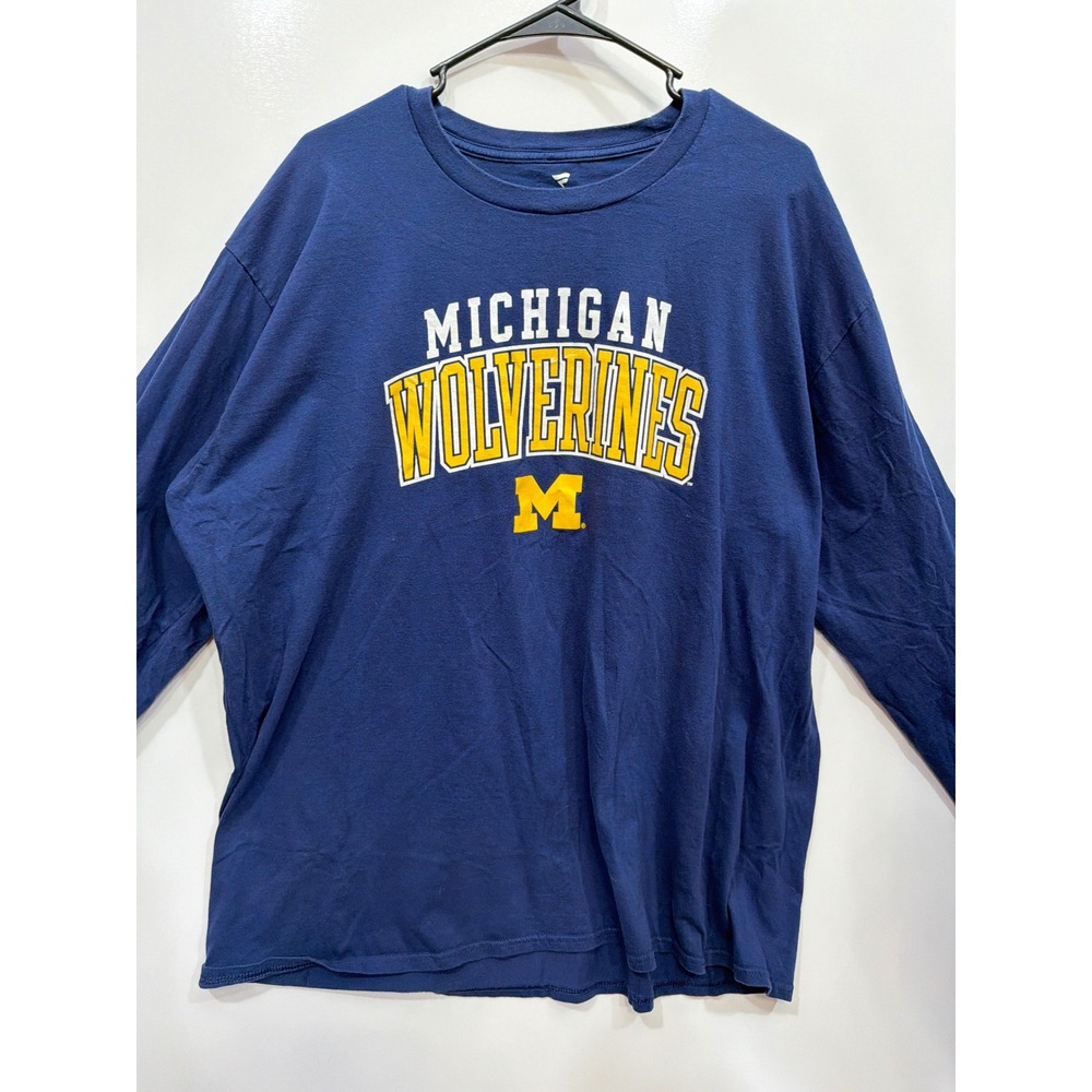 Fanatics Michigan Wolverines Long Sleeve T‎ Shirt 3XL Navy Blue Athletic Print